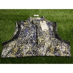 EPNY Golf Womens Layered Multi Print Sleeveless Polo Golf Shirt Small